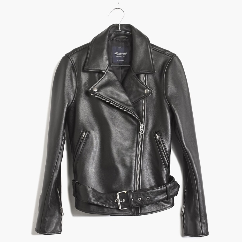 Madewell Ultimate Leather Moto Jacket - True Black, M